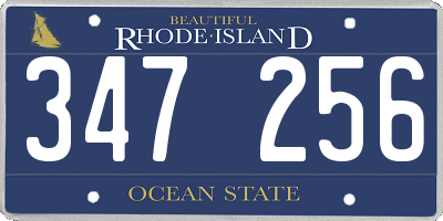 RI license plate 347256