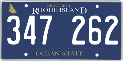 RI license plate 347262