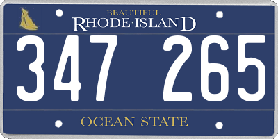 RI license plate 347265