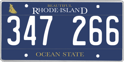 RI license plate 347266