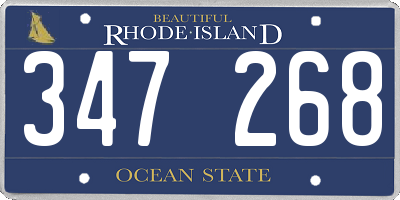 RI license plate 347268