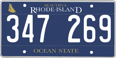 RI license plate 347269