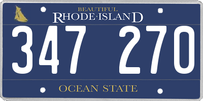 RI license plate 347270