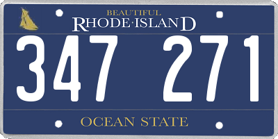 RI license plate 347271