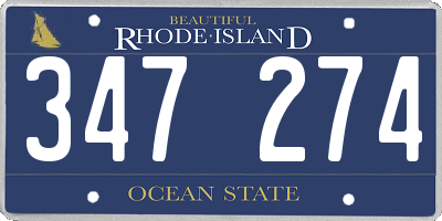 RI license plate 347274