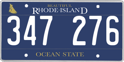 RI license plate 347276