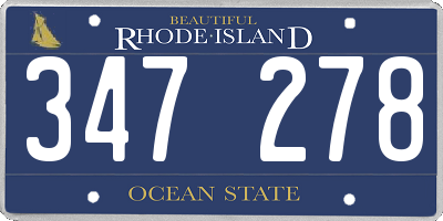 RI license plate 347278