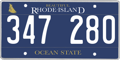RI license plate 347280