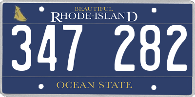 RI license plate 347282