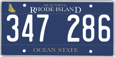 RI license plate 347286