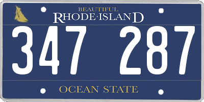 RI license plate 347287