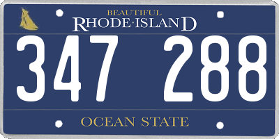 RI license plate 347288