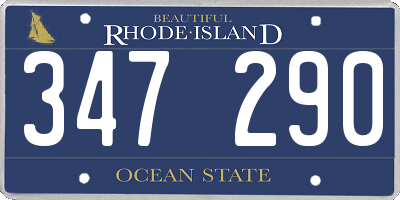 RI license plate 347290