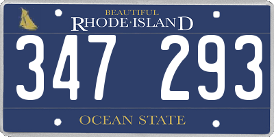 RI license plate 347293