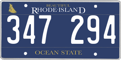 RI license plate 347294