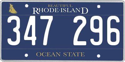 RI license plate 347296