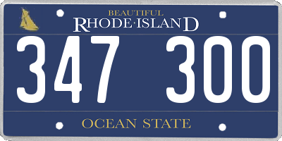 RI license plate 347300