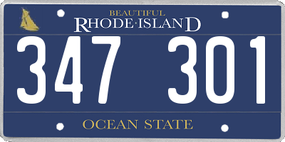 RI license plate 347301
