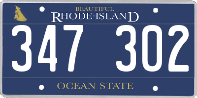 RI license plate 347302