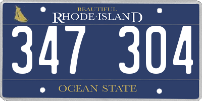 RI license plate 347304