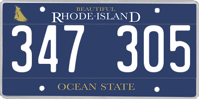 RI license plate 347305