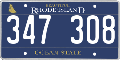 RI license plate 347308