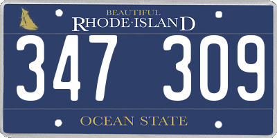 RI license plate 347309