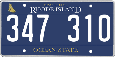 RI license plate 347310