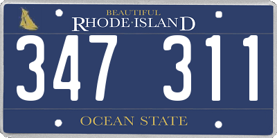 RI license plate 347311