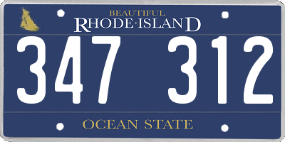 RI license plate 347312