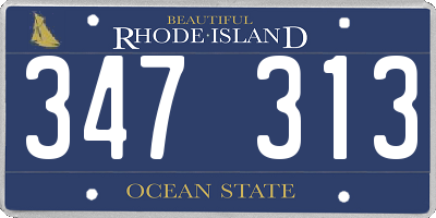 RI license plate 347313