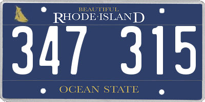 RI license plate 347315