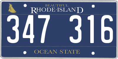 RI license plate 347316