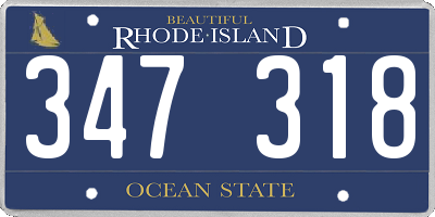 RI license plate 347318