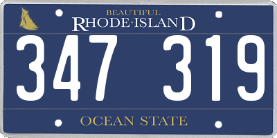 RI license plate 347319
