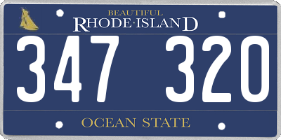 RI license plate 347320