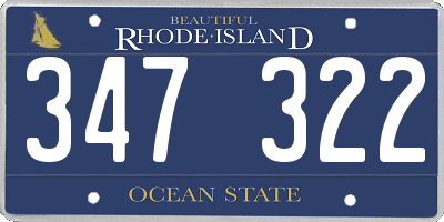 RI license plate 347322