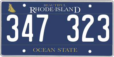RI license plate 347323