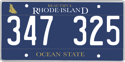 RI license plate 347325