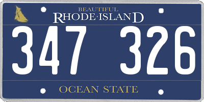 RI license plate 347326