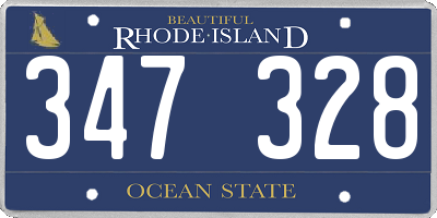 RI license plate 347328