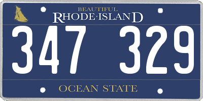 RI license plate 347329
