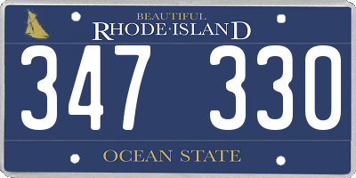 RI license plate 347330