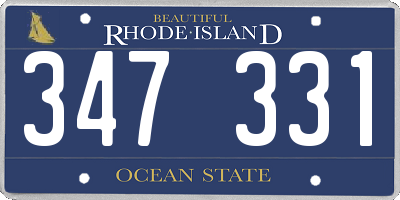 RI license plate 347331