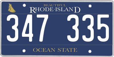 RI license plate 347335