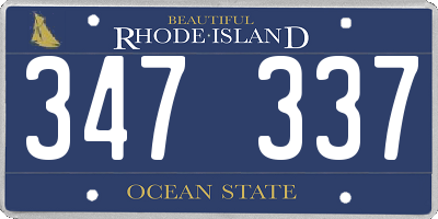 RI license plate 347337