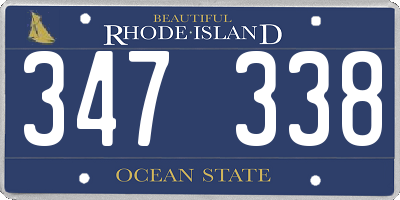 RI license plate 347338