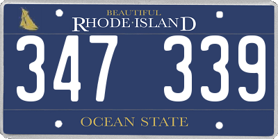 RI license plate 347339