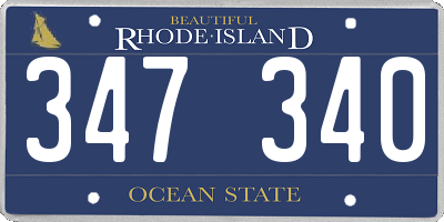 RI license plate 347340