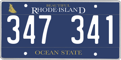 RI license plate 347341